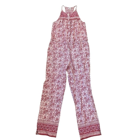 Faherty Adella Indian block print floral sleeveless jumpsuit size XS bohemian - Picture 6 of 14